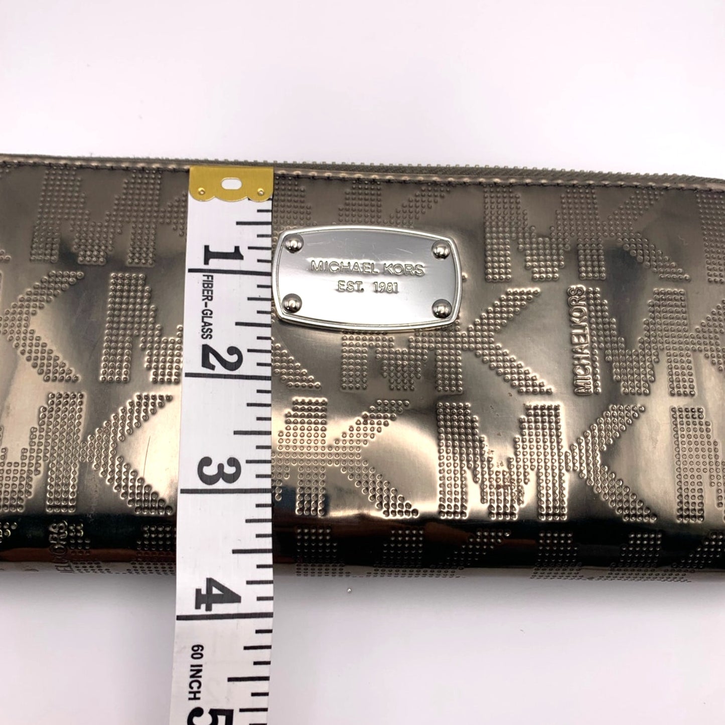 Michael Kors Metallic Gray Zip Around Wallet