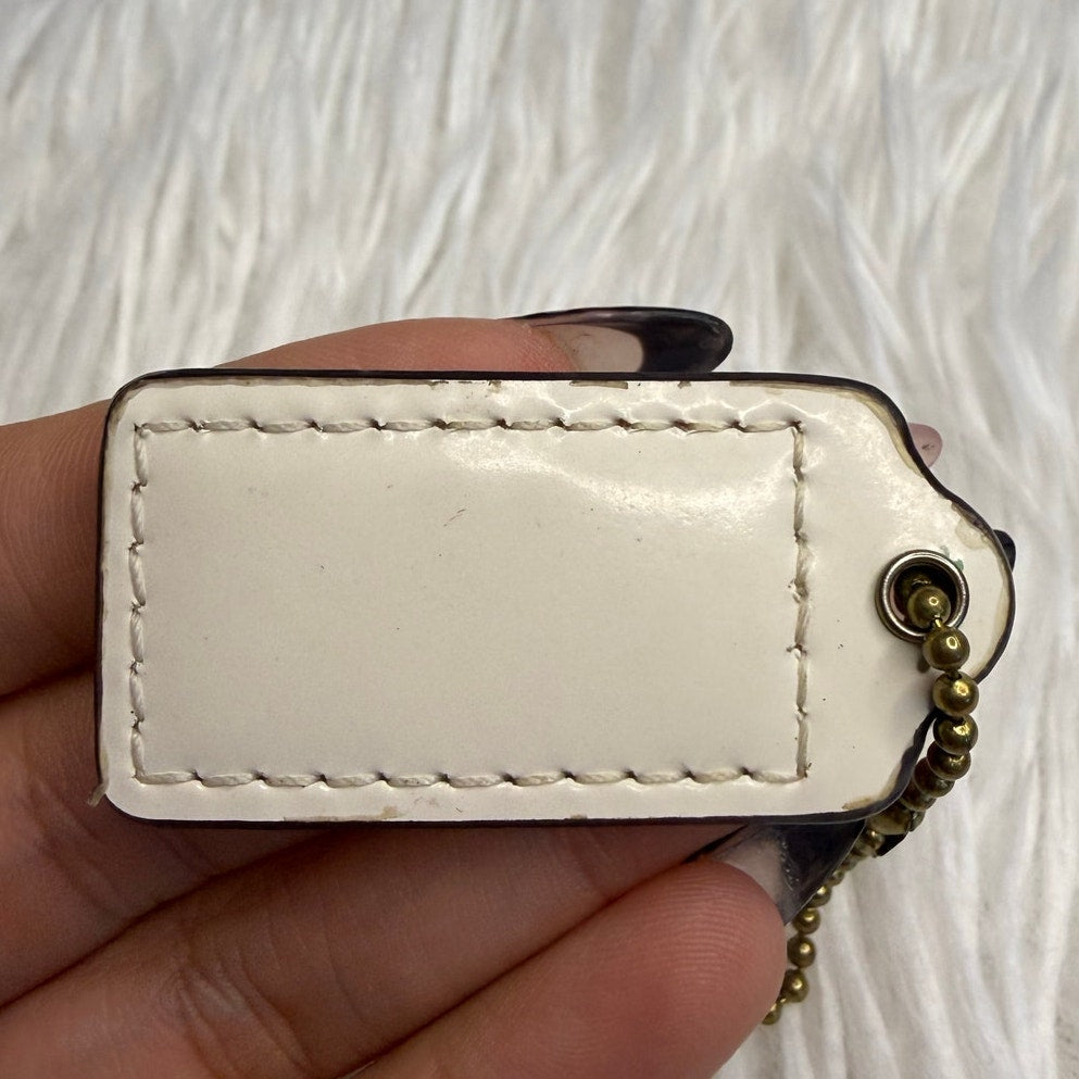 1.5" COACH Patent Leather Fob Bag Charm Hang tag Hangtag