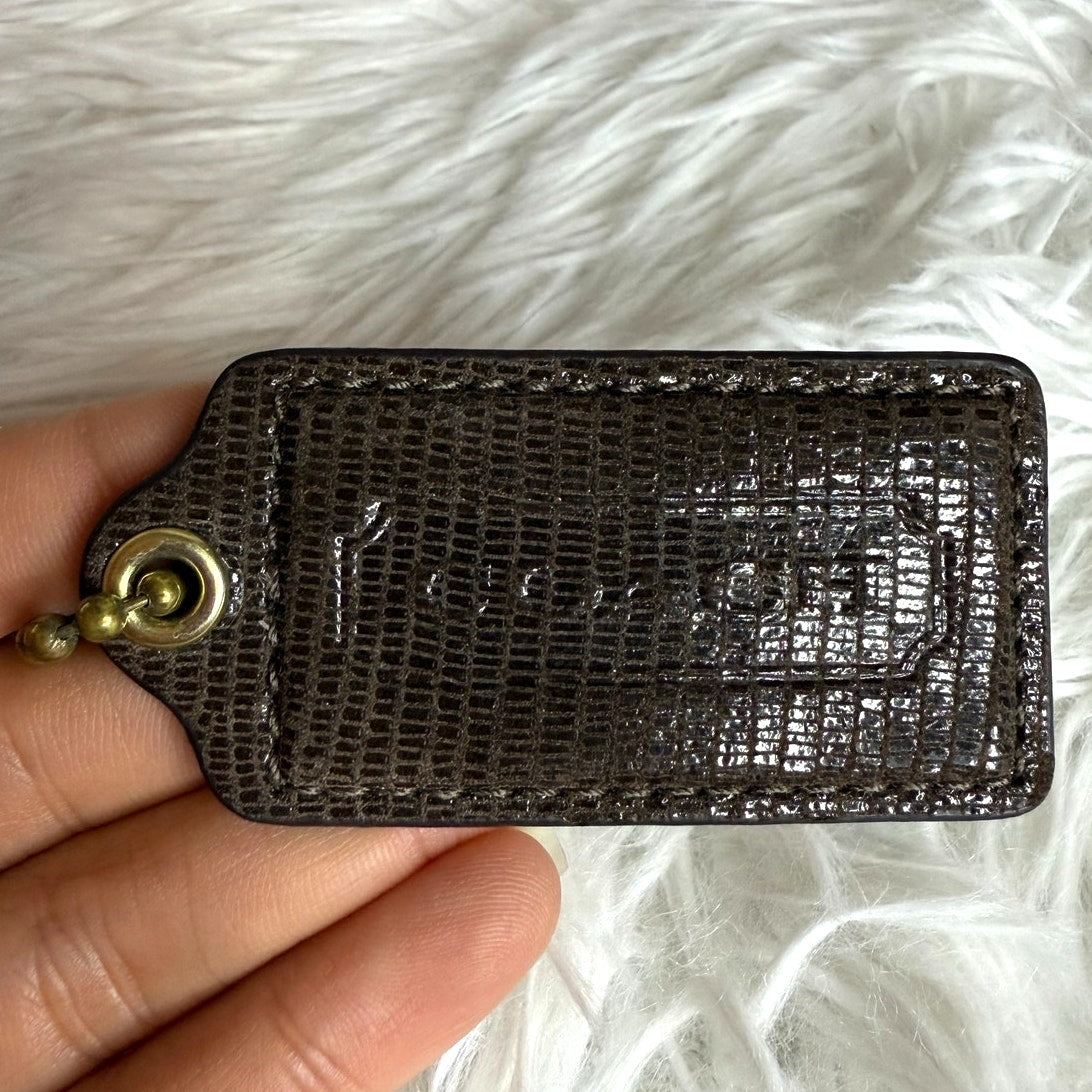 2.5" Coach Brown Bag Charm Hang tag Hangtag