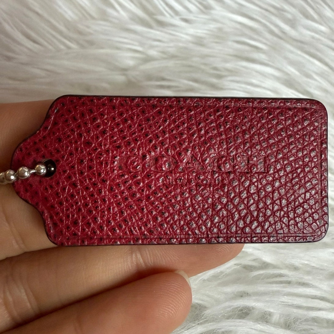2" COACH Red Fob Bag Charm Hang tag Hangtag