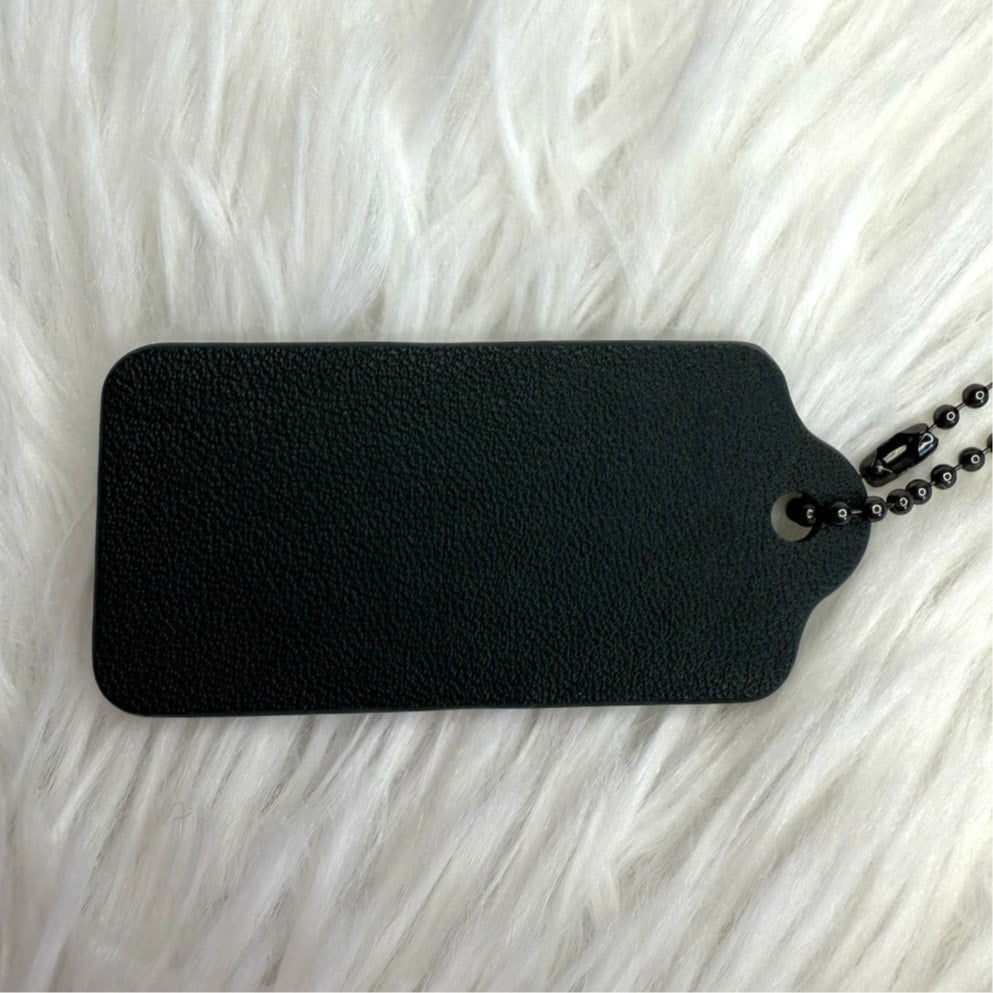 2" COACH Black Fob Bag Charm Hang tag Hangtag
