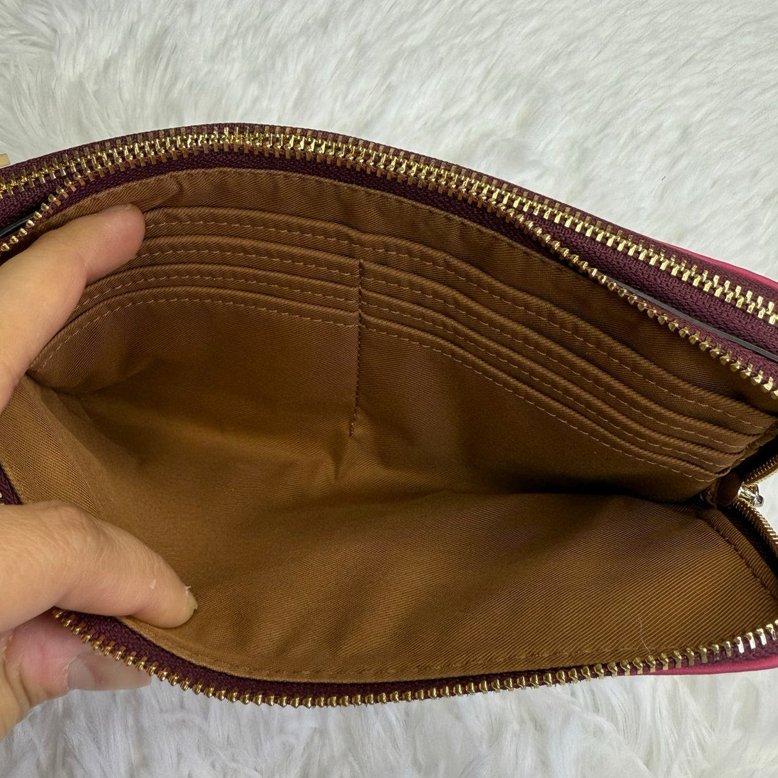 COACH Color Block Double Zipper Wallet Wristlet