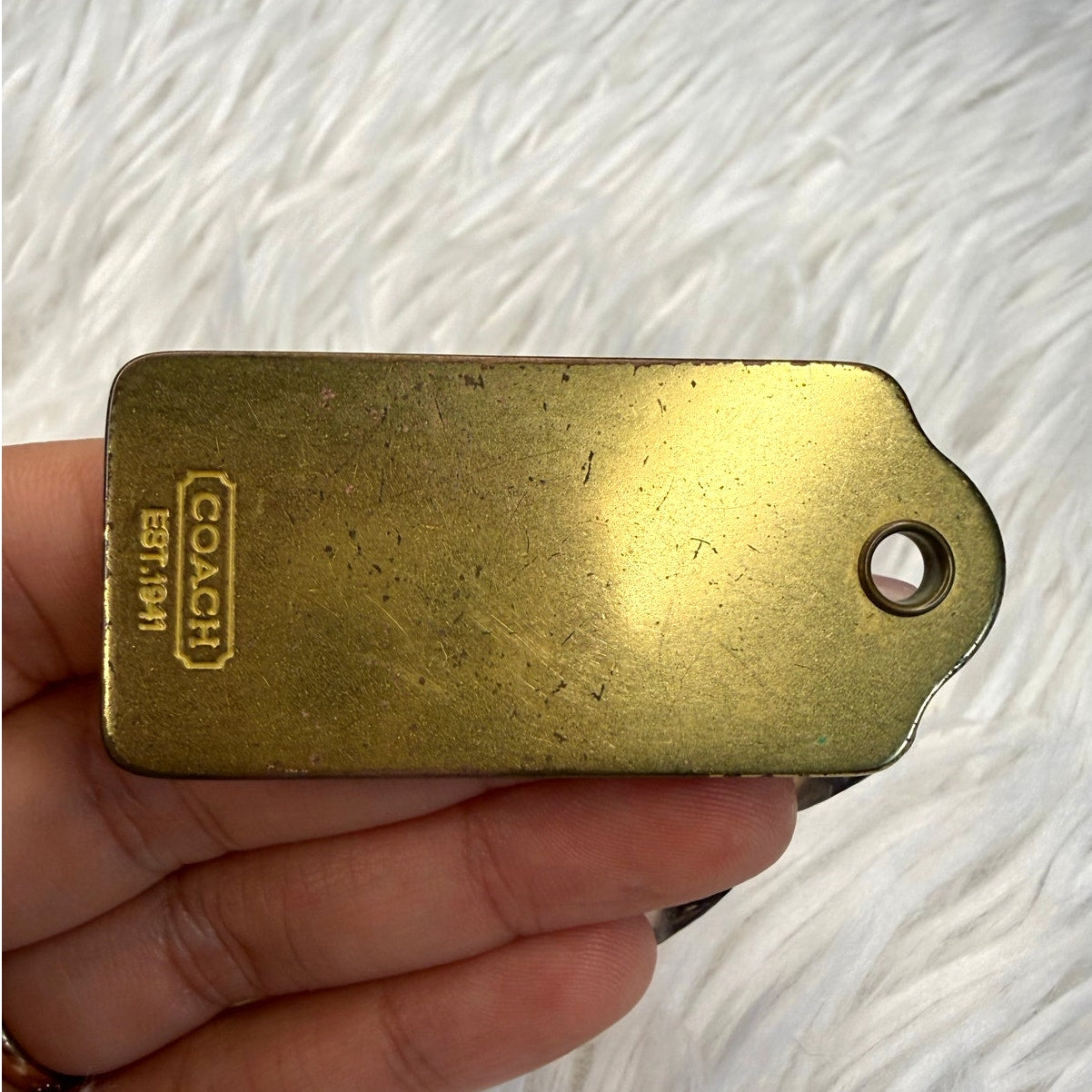 2" Vintage COACH y2k Fob Bag Charm Hang tag Hangtag