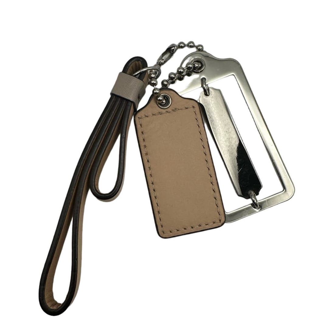 COACH 3 Hangtags Beige and Silver