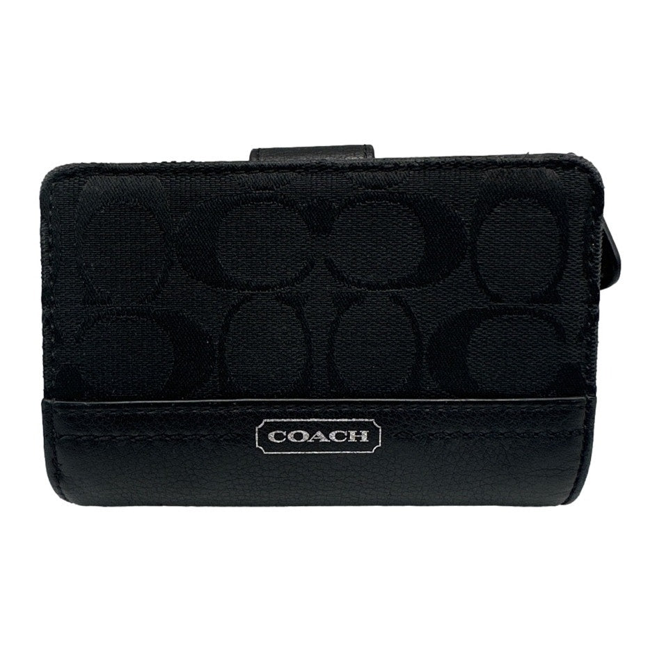 COACH Black Signature Canvas Wallet