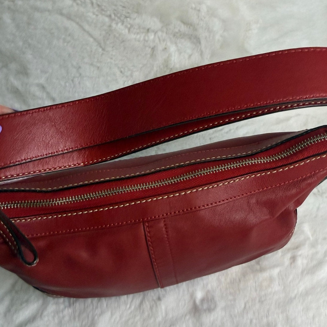 y2k Coach Red Convertible F12322 Hobo Shoulder Bag Crossbody