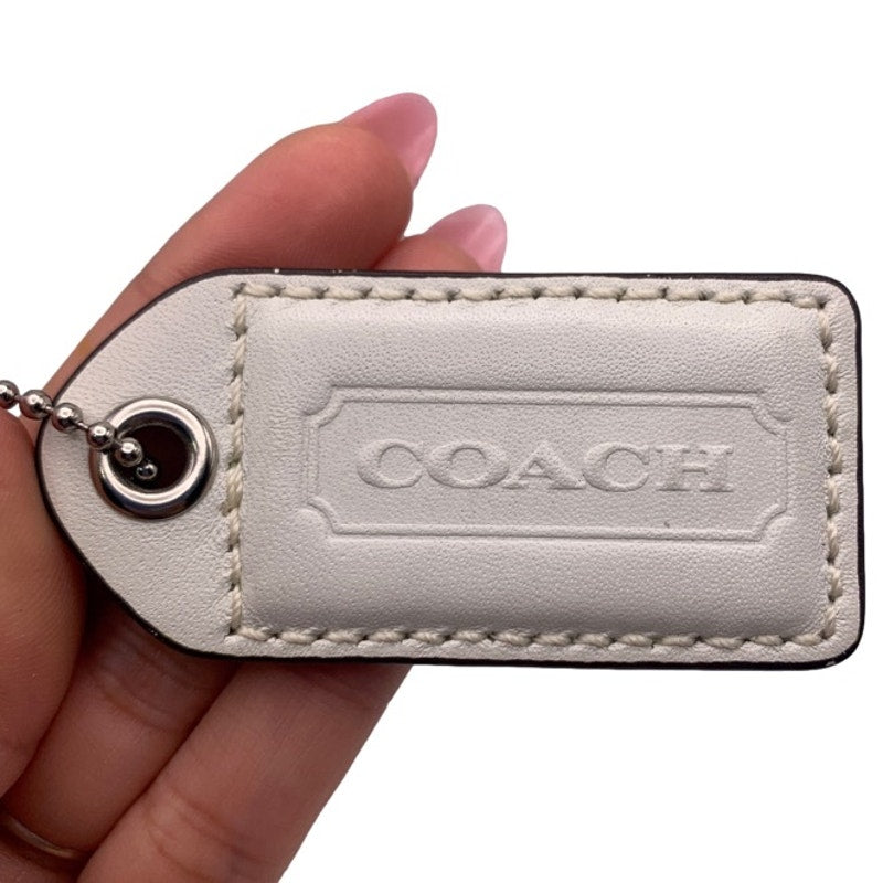 COACH Lime Green White HangTag Bag Charm Fob