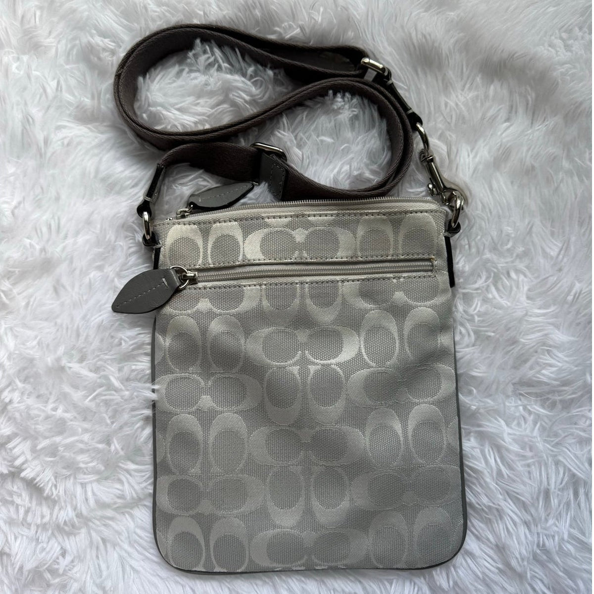 y2k COACH Ashley Gray Signature Crossbody