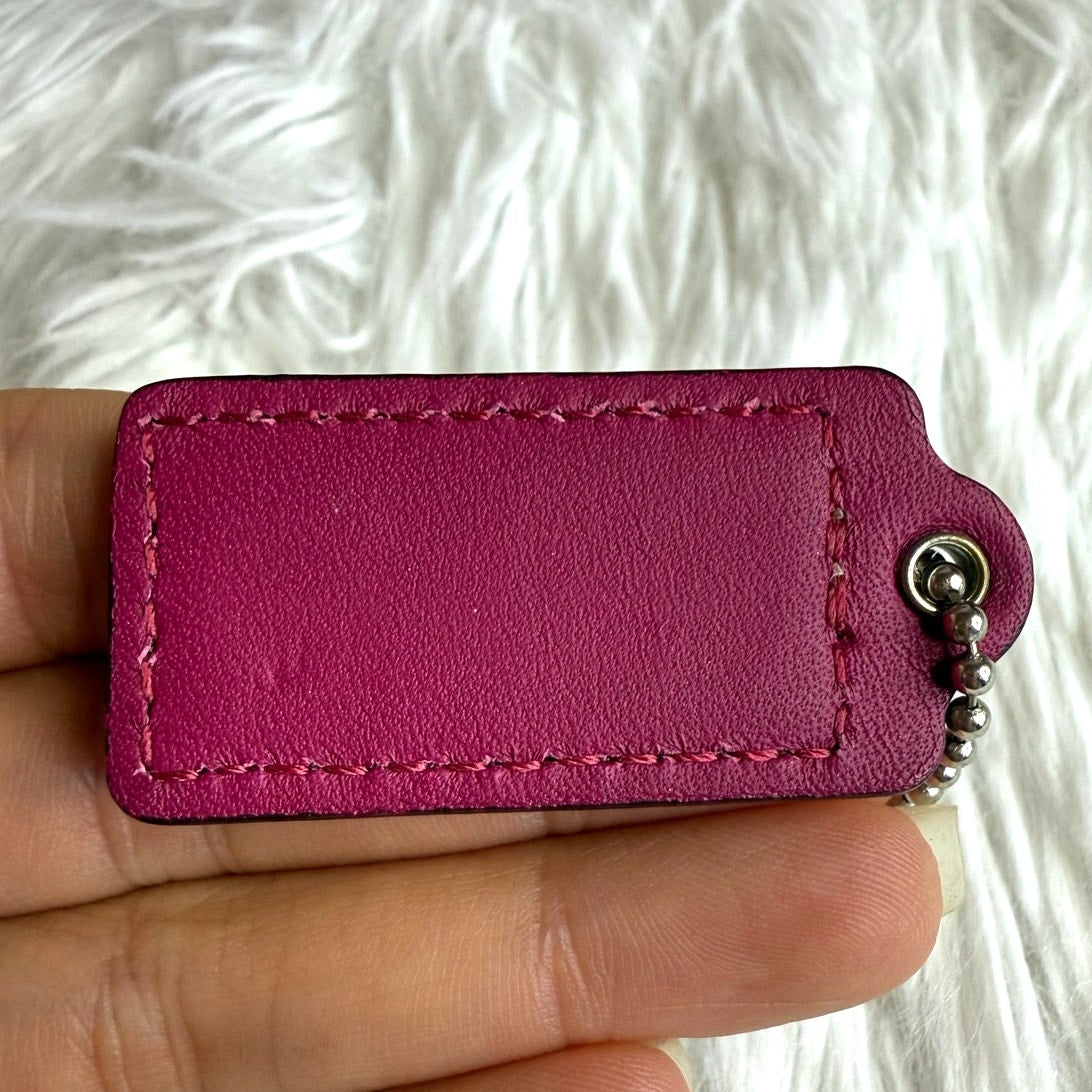 1.5" COACH Pink Fob Bag Charm Hang tag Hangtag