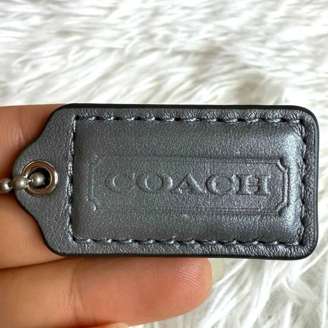 1.5" COACH Blue Fob Bag Charm Hang tag Hangtag