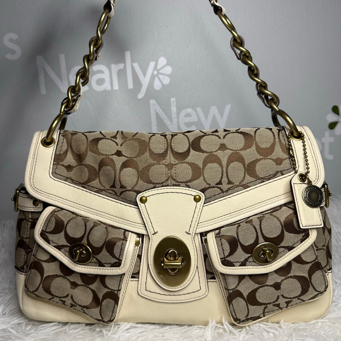 y2k COACH Legacy 2007 Leigh Turnlock Shoulder Bag