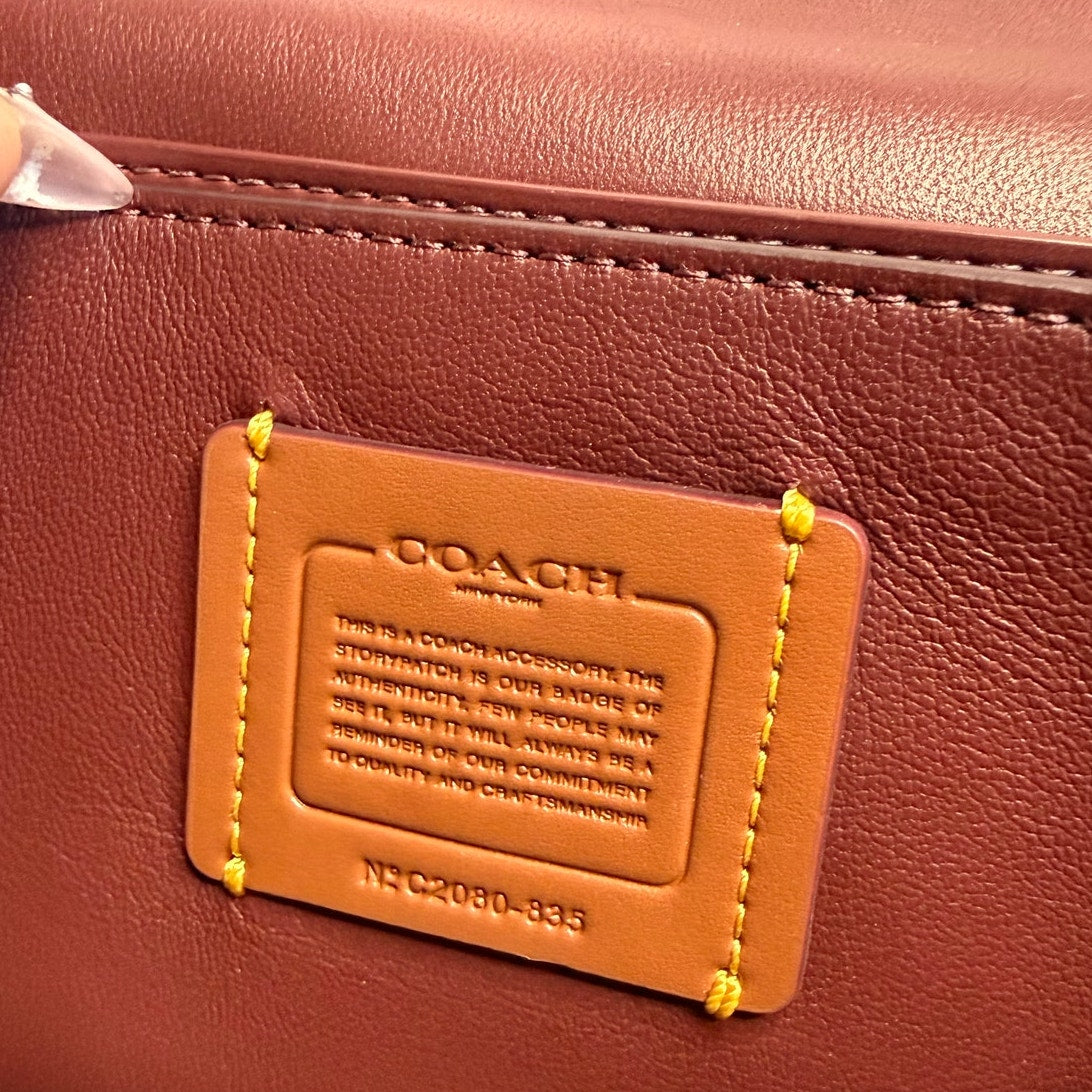 COACH Foldover Chain Clutch with Floral Applique Crossbody