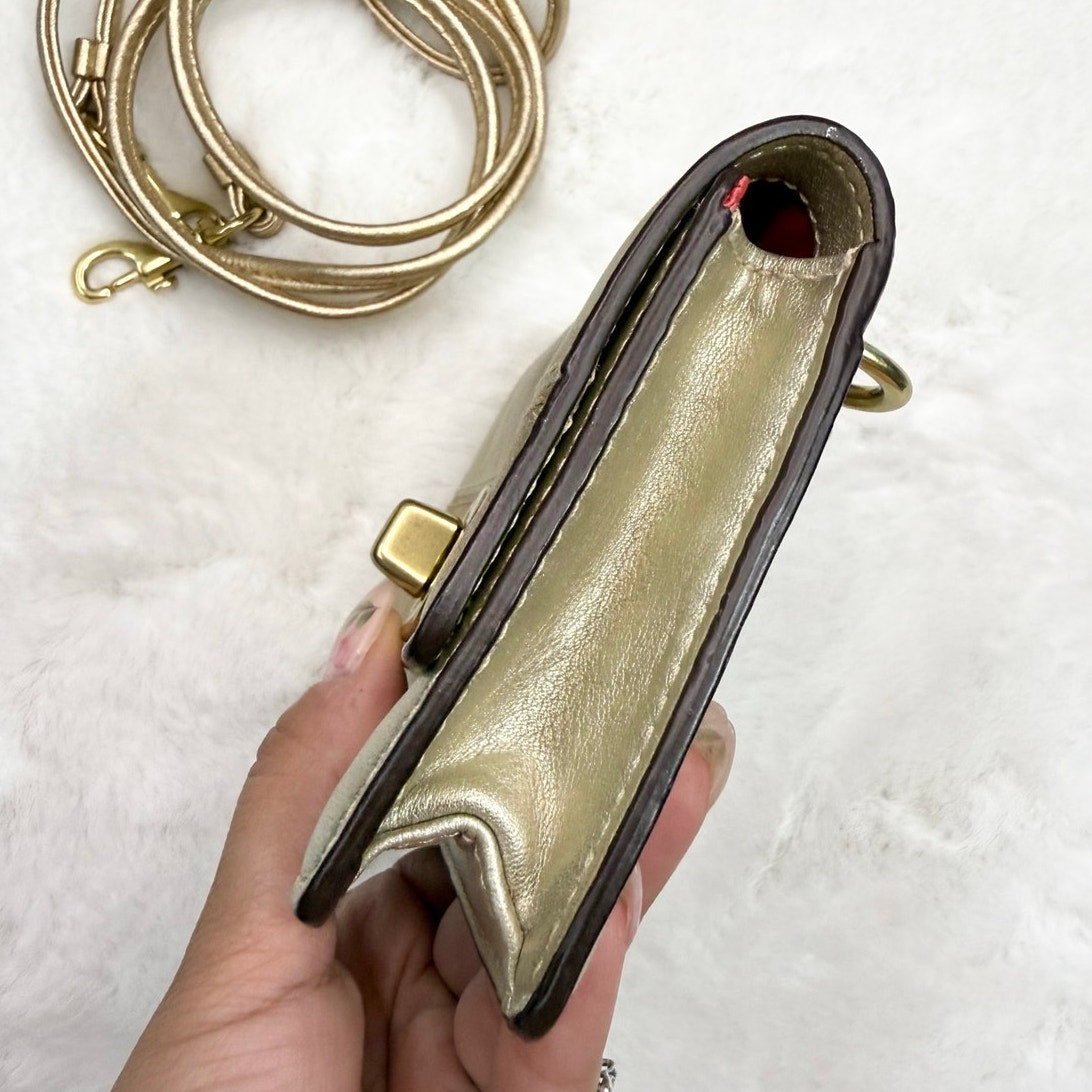 COACH Silver Gold Mini Crossbody Bag