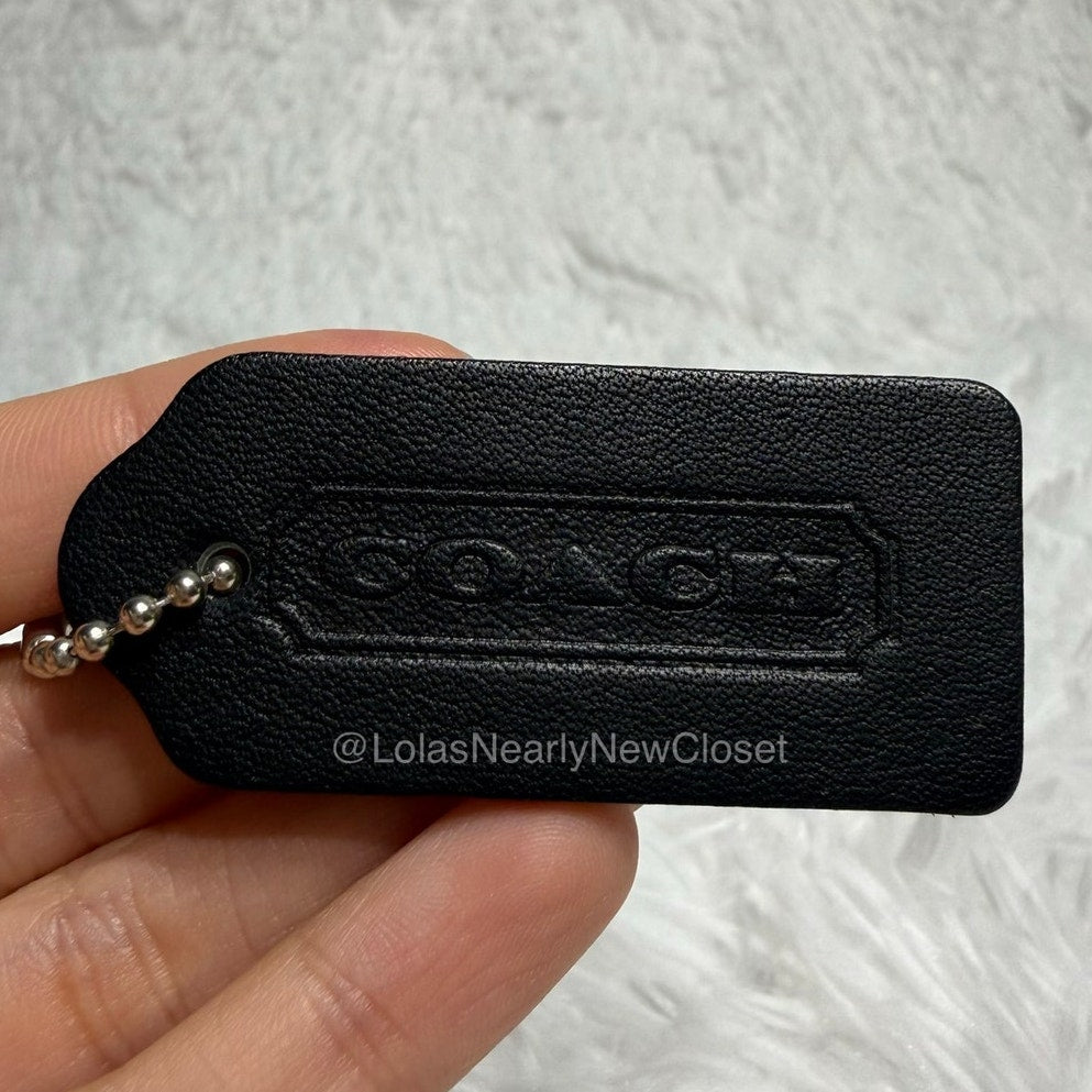 2" Vintage COACH Black Fob Bag Charm Hang tag Hangtag