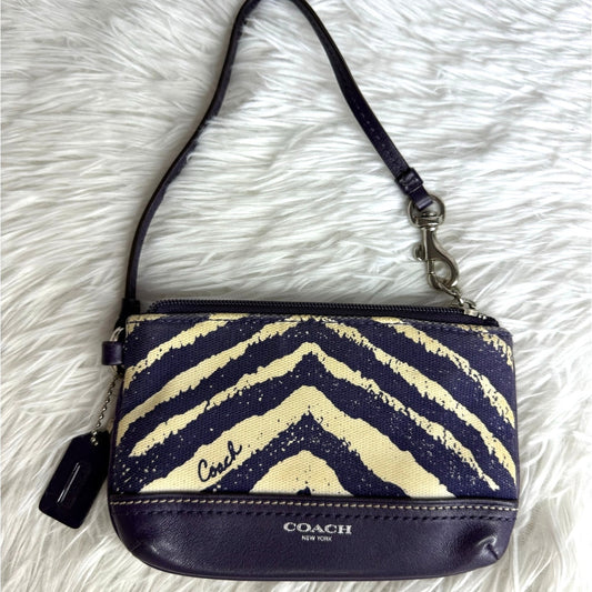 COACH Zebra Stripe Marine Wristlet