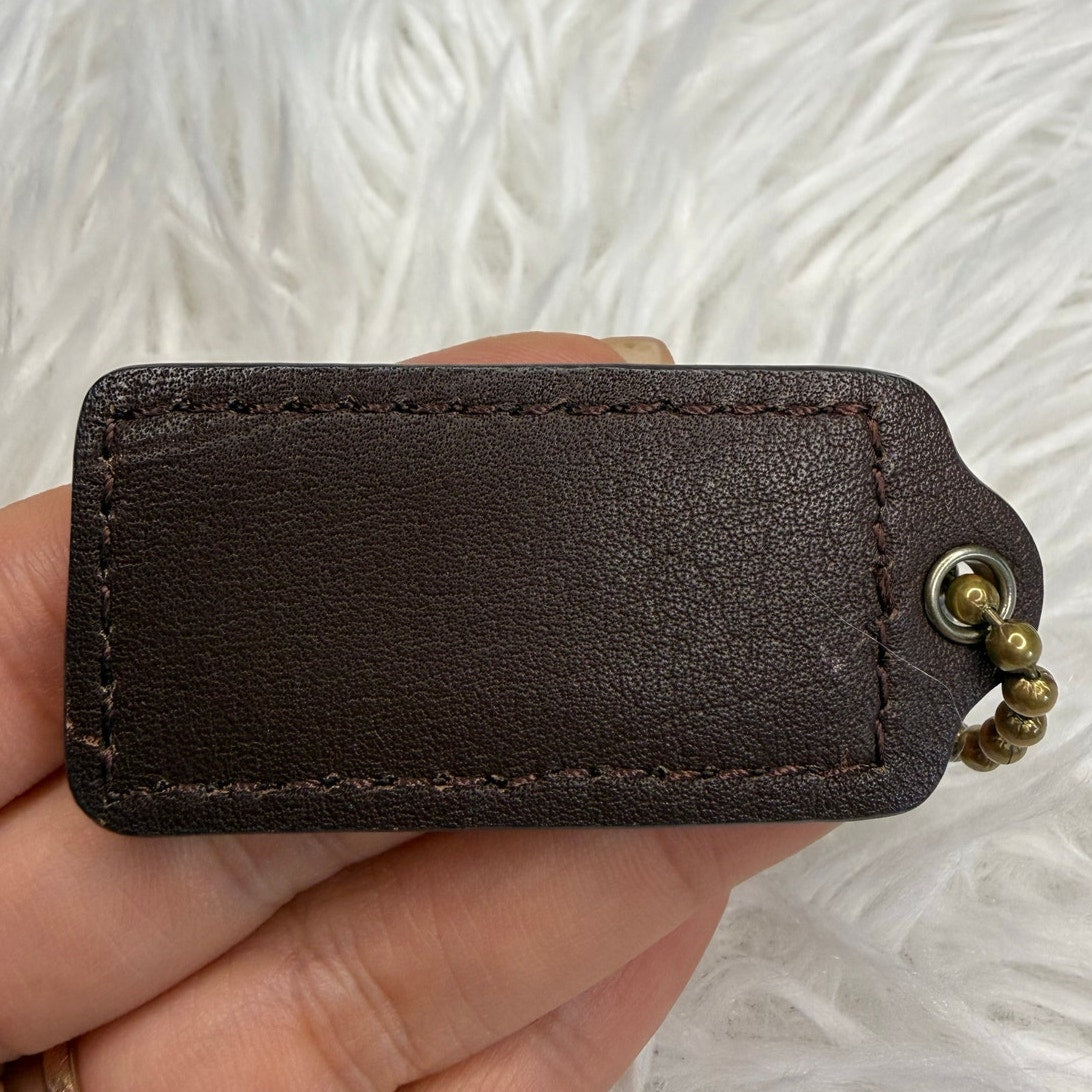 2" COACH Brown Fob Bag Charm Hang tag Hangtag