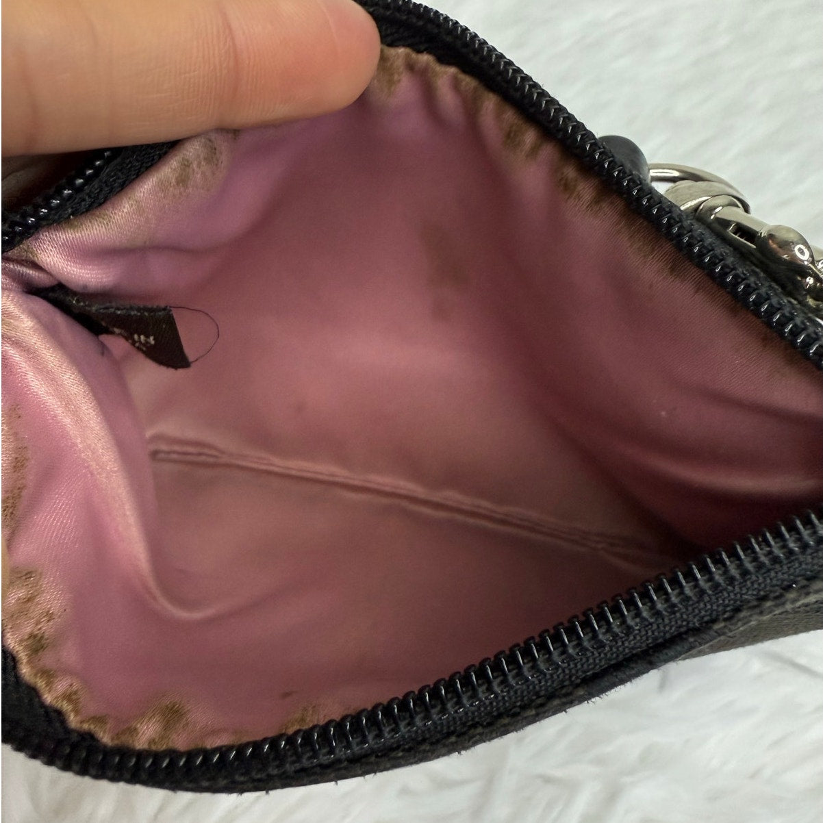 COACH Black Signature Canvas Wristlet