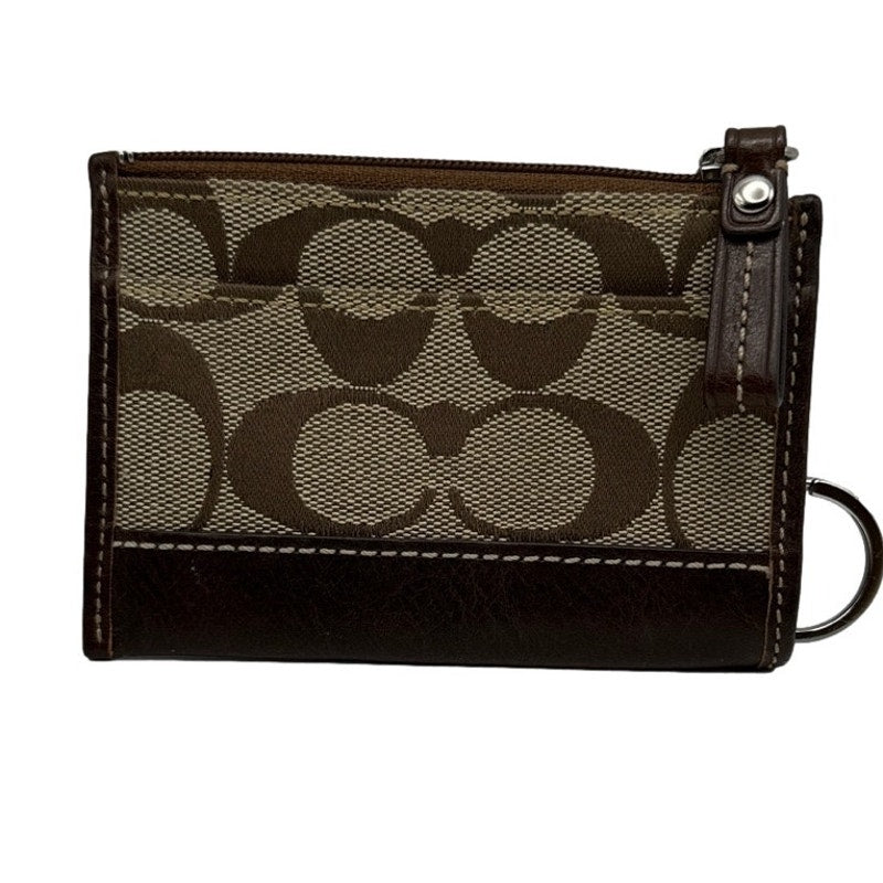 y2k COACH Soho Brown Signature Canvas Coin purse with Keychain