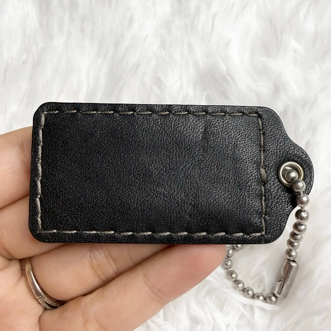 2” COACH Black Fob Bag Charm Hang tag Hangtag