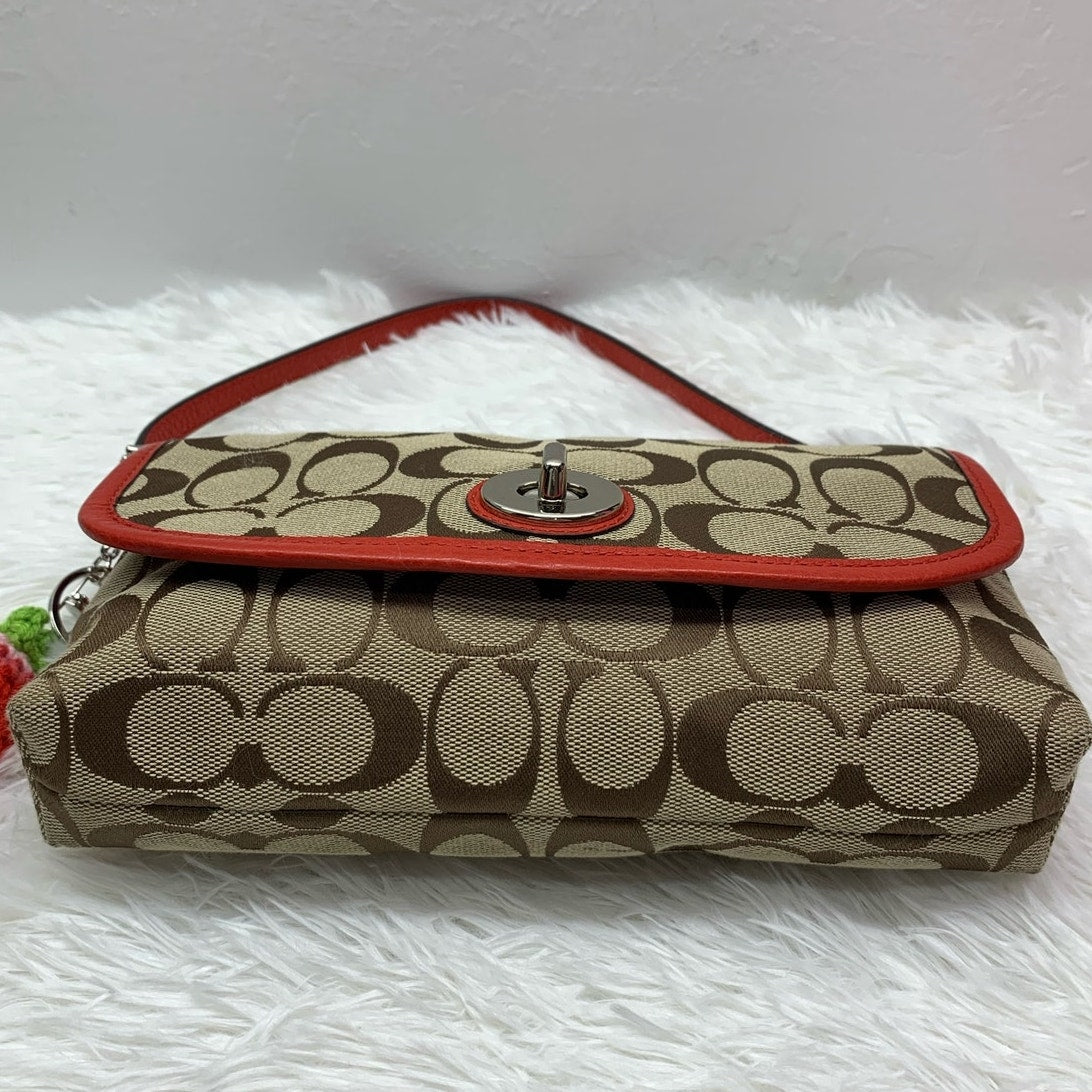 y2k COACH Signature Canvas Mini Purse / Wristlet