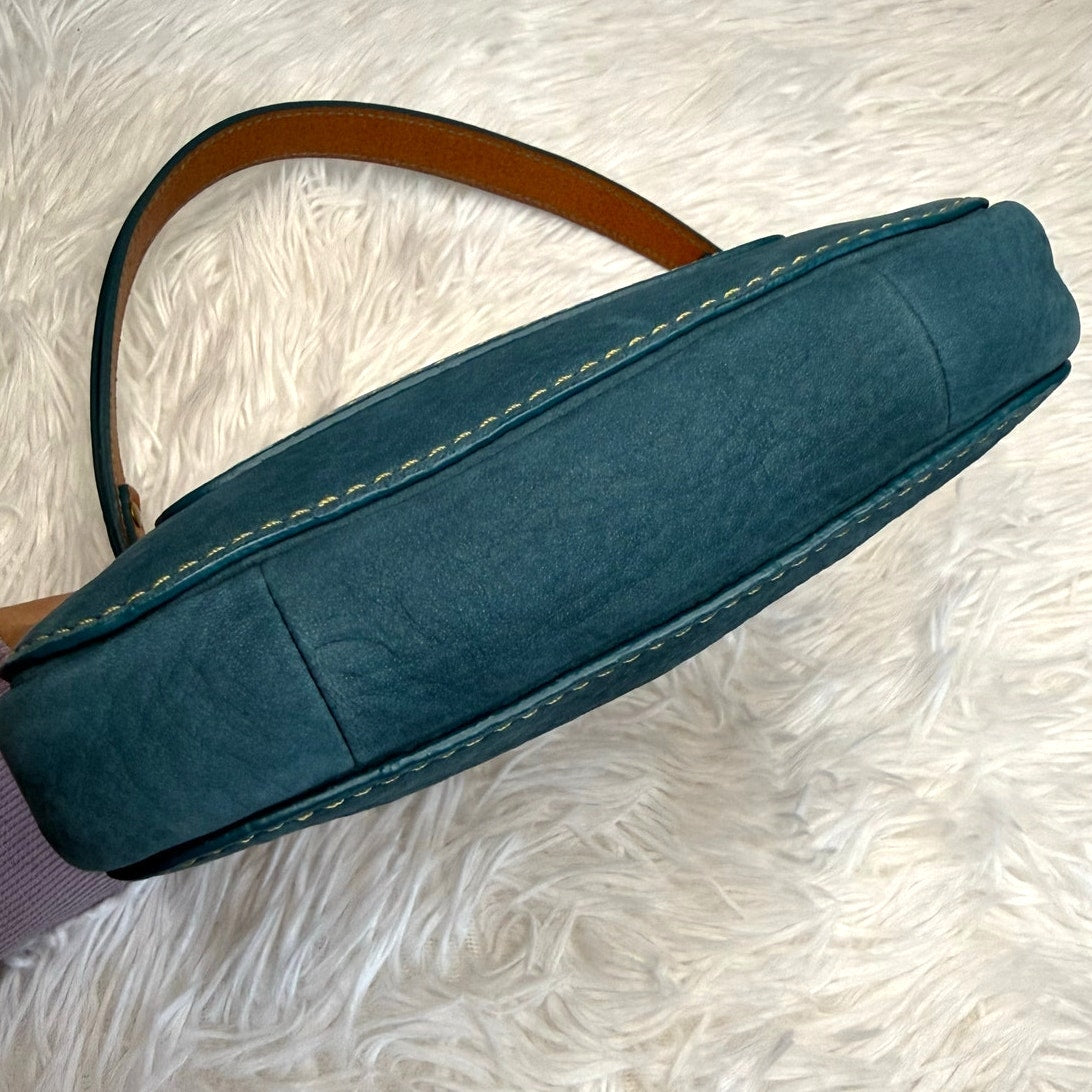 y2k COACH Vintage 9390 Suede Turnlock Mini Purse Shoulder Bag