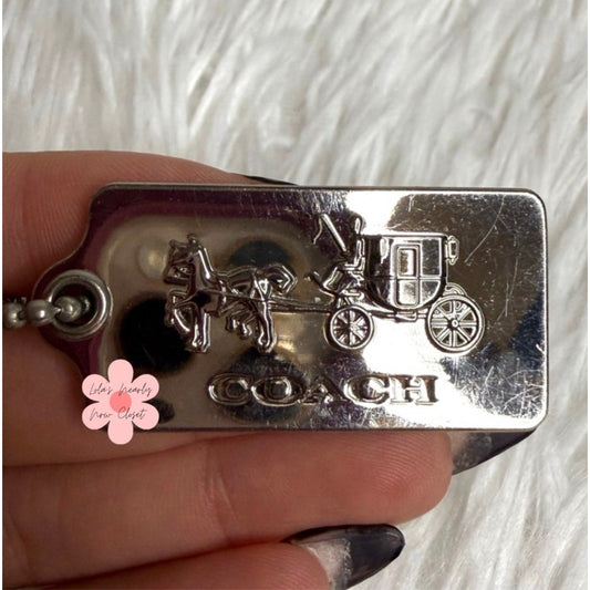 1.5" y2k COACH Vintage Carriage Fob Bag Charm Hang tag Hangtag