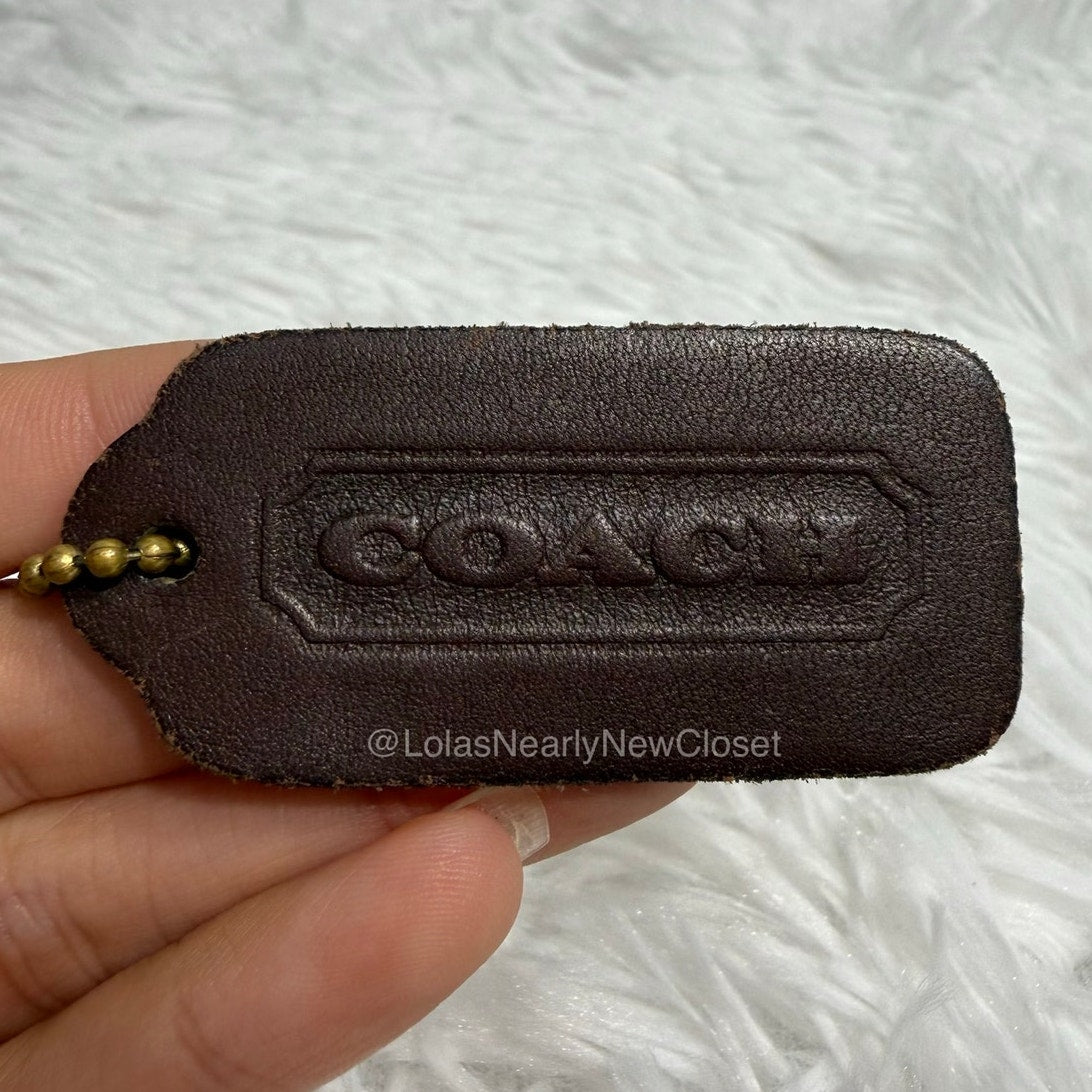 2" Vintage COACH Mahogany Fob Bag Charm Hang tag Hangtag