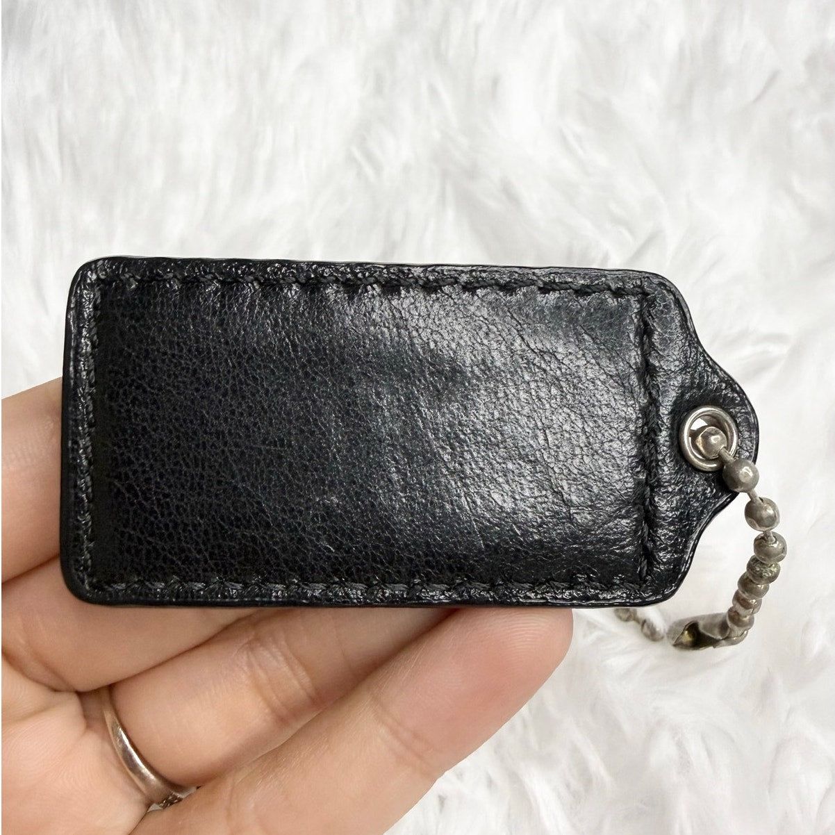 2” COACH Black Fob Bag Charm Hang tag Hangtag