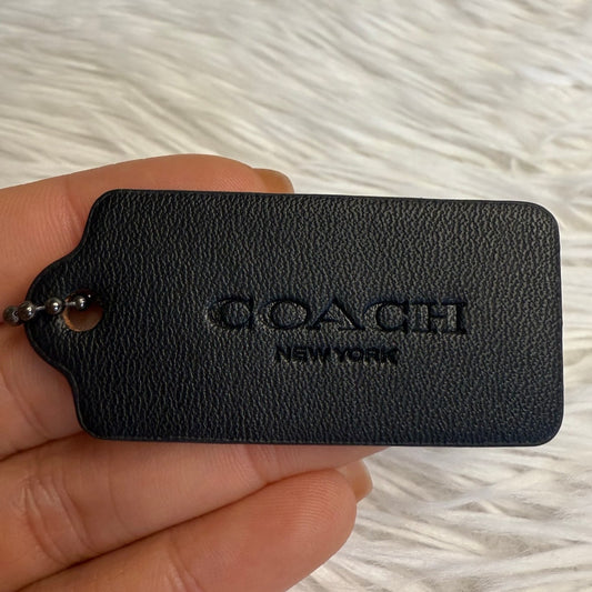 2" COACH Black Fob Bag Charm Hang tag Hangtag