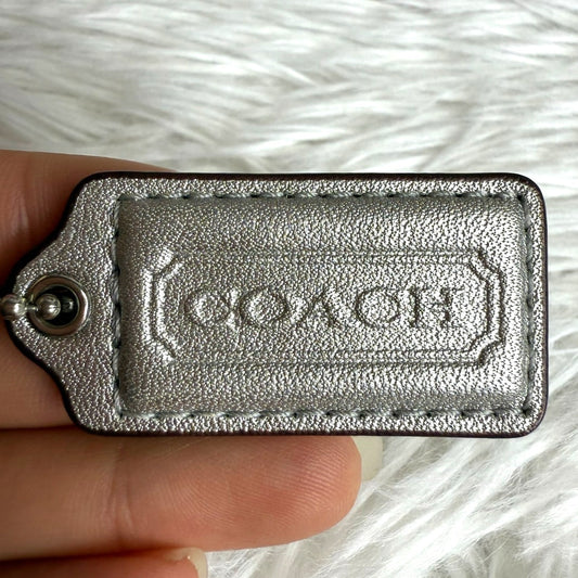 1.5" COACH Silver Fob Bag Charm Hang tag Hangtag