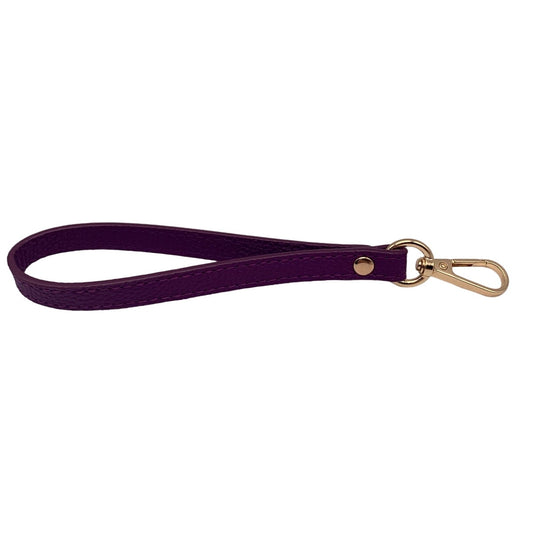 Purple and Gold Wrist Strap Bag Strap 20CM PU Leather Handles
