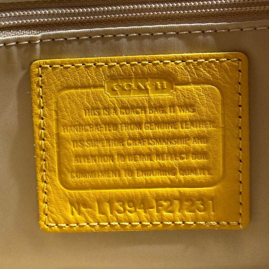 COACH Campbell Flap Satchel Yellow Shoulder Bag