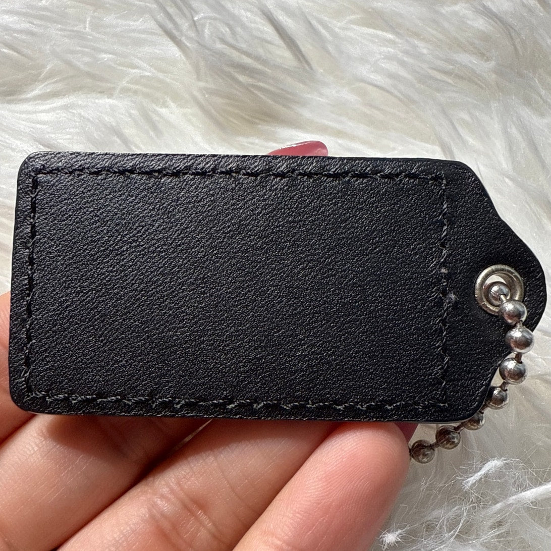 2” COACH Black Fob Bag Charm Hang tag Hangtag