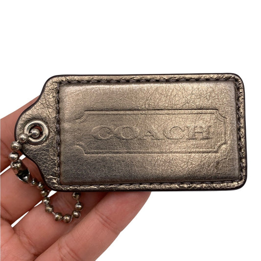 2.5" COACH Bronze Fob Bag Charm Hang tag Hangtag