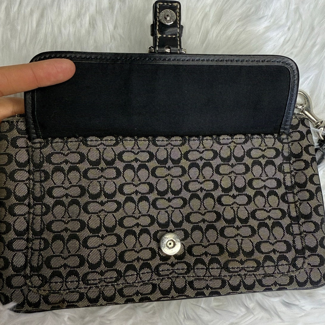 COACH y2k Soho Black Signature Canvas Wristlet