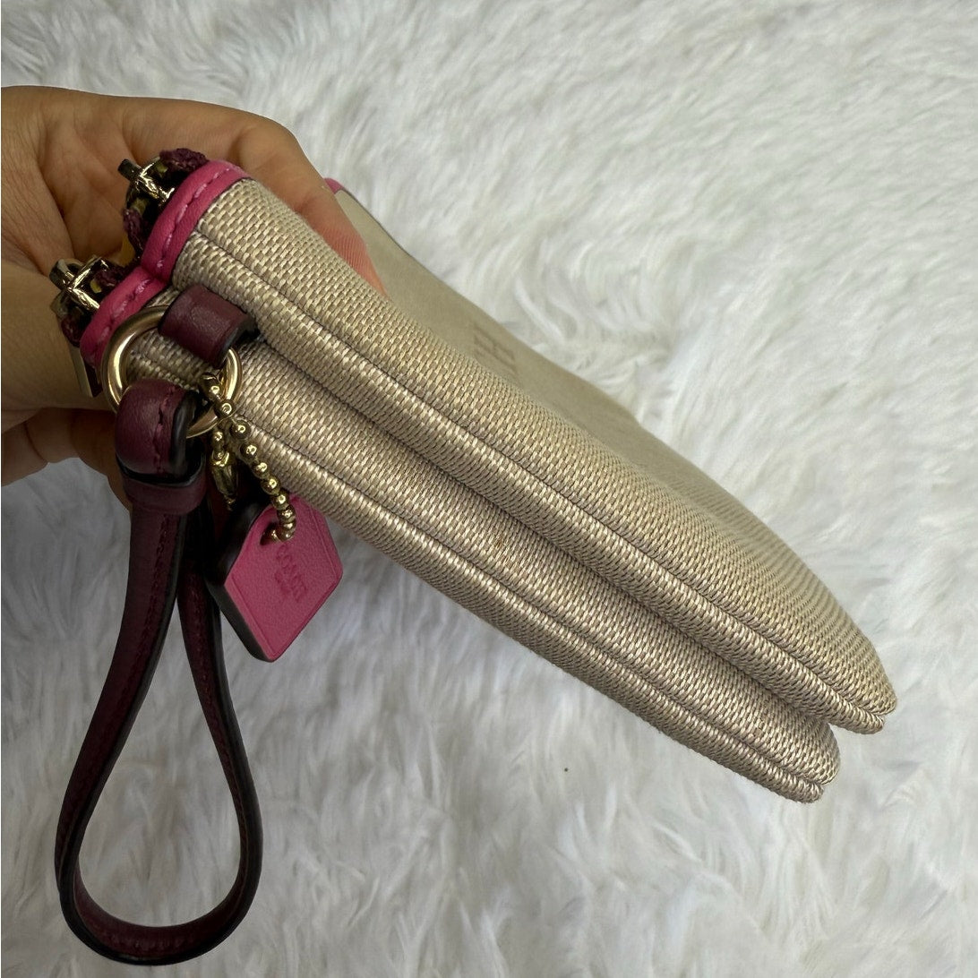 COACH Color Block Double Zipper Wallet Wristlet