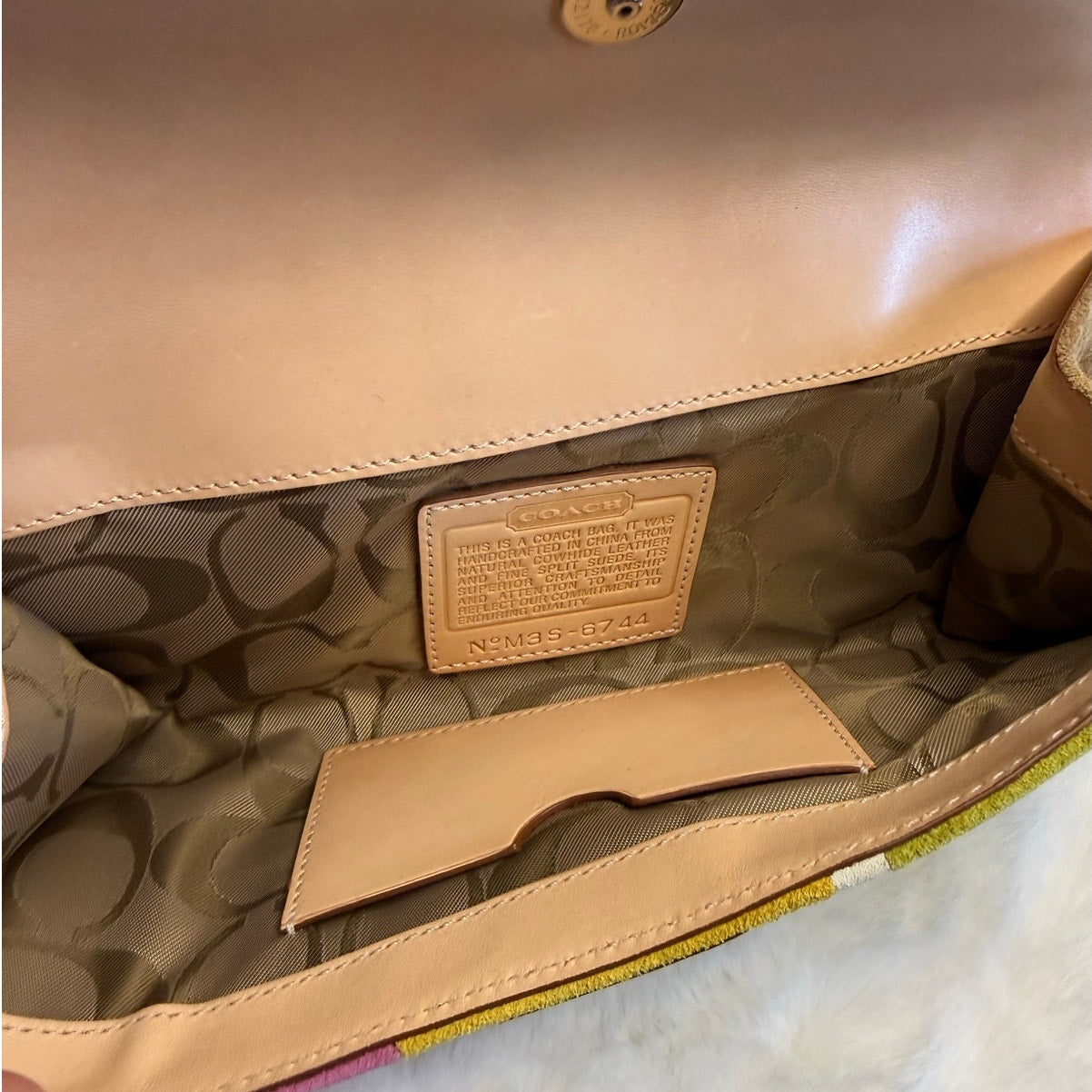 y2k Coach Vintage 2003 SoHo Striped Suede & Leather Wristlet Wallet