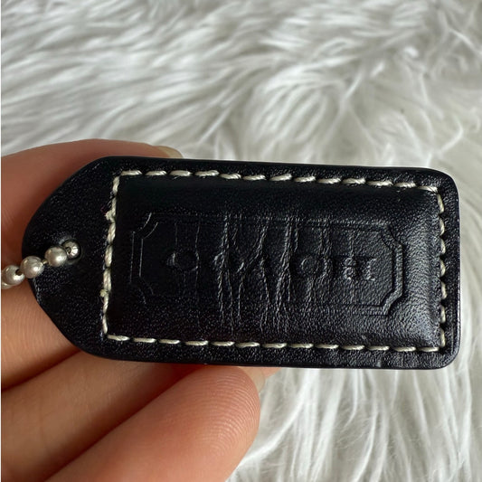 1.5" y2k COACH Vintage Black Fob Bag Charm Hang tag Hangtag