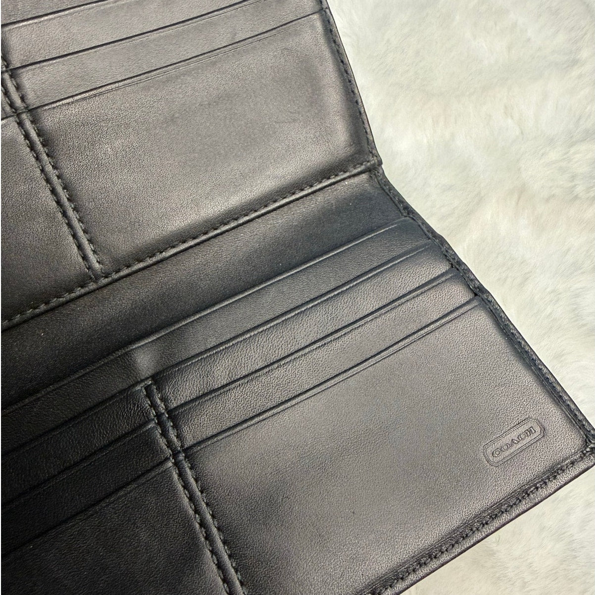 COACH Black Signature Canvas Wallet
