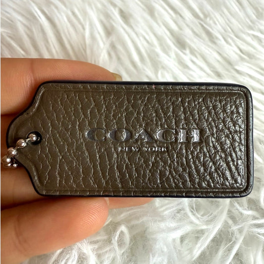 2" COACH Gray Fob Bag Charm Hang tag Hangtag