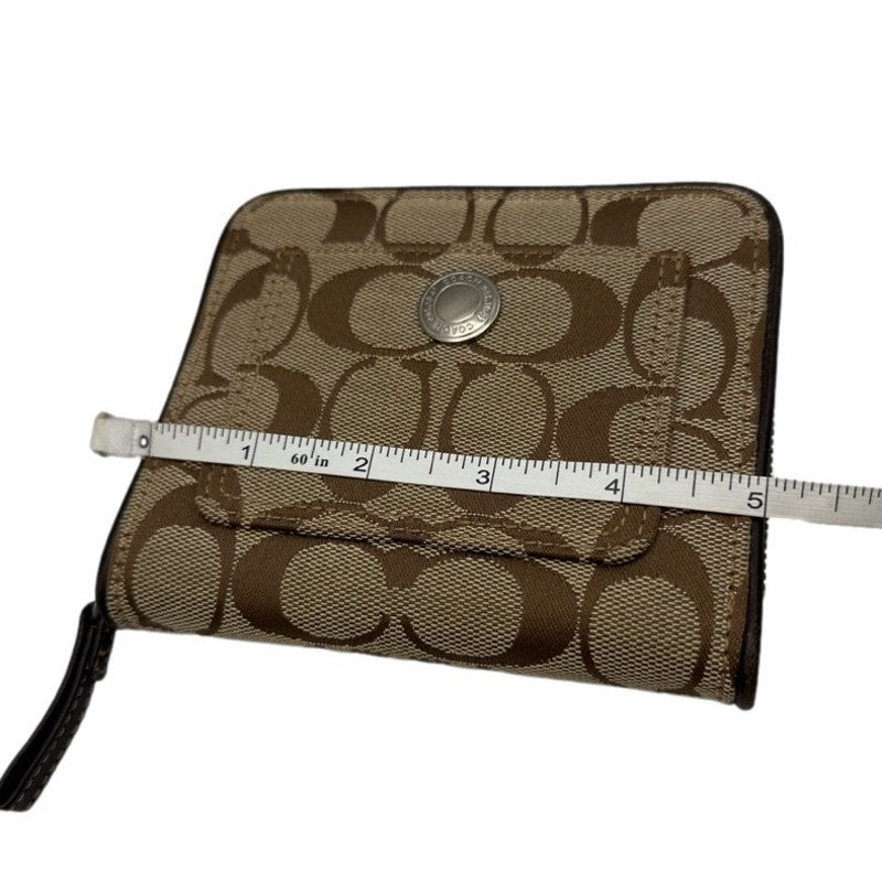 y2k COACH Brown Signature Canvas Med Wallet