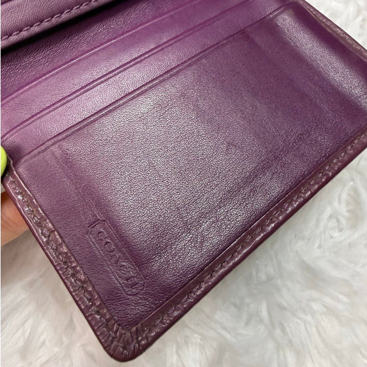 y2k COACH Purple Signature Canvas Card Holder