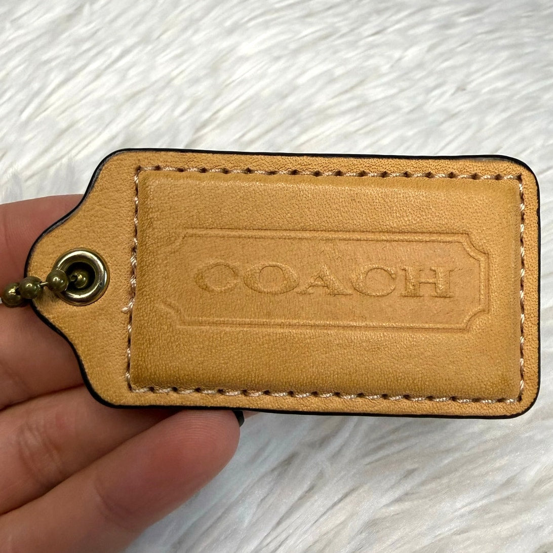 2.5" COACH Tan Fob Bag Charm Hang tag Hangtag