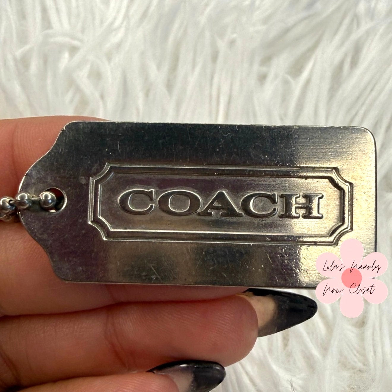 1.5" y2k COACH Vintage Metal Fob Bag Charm Hang tag Hangtag