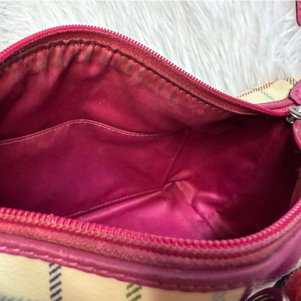 y2k COACH Heritage Plaid Mini Purse Shoulder Bag Wristlet