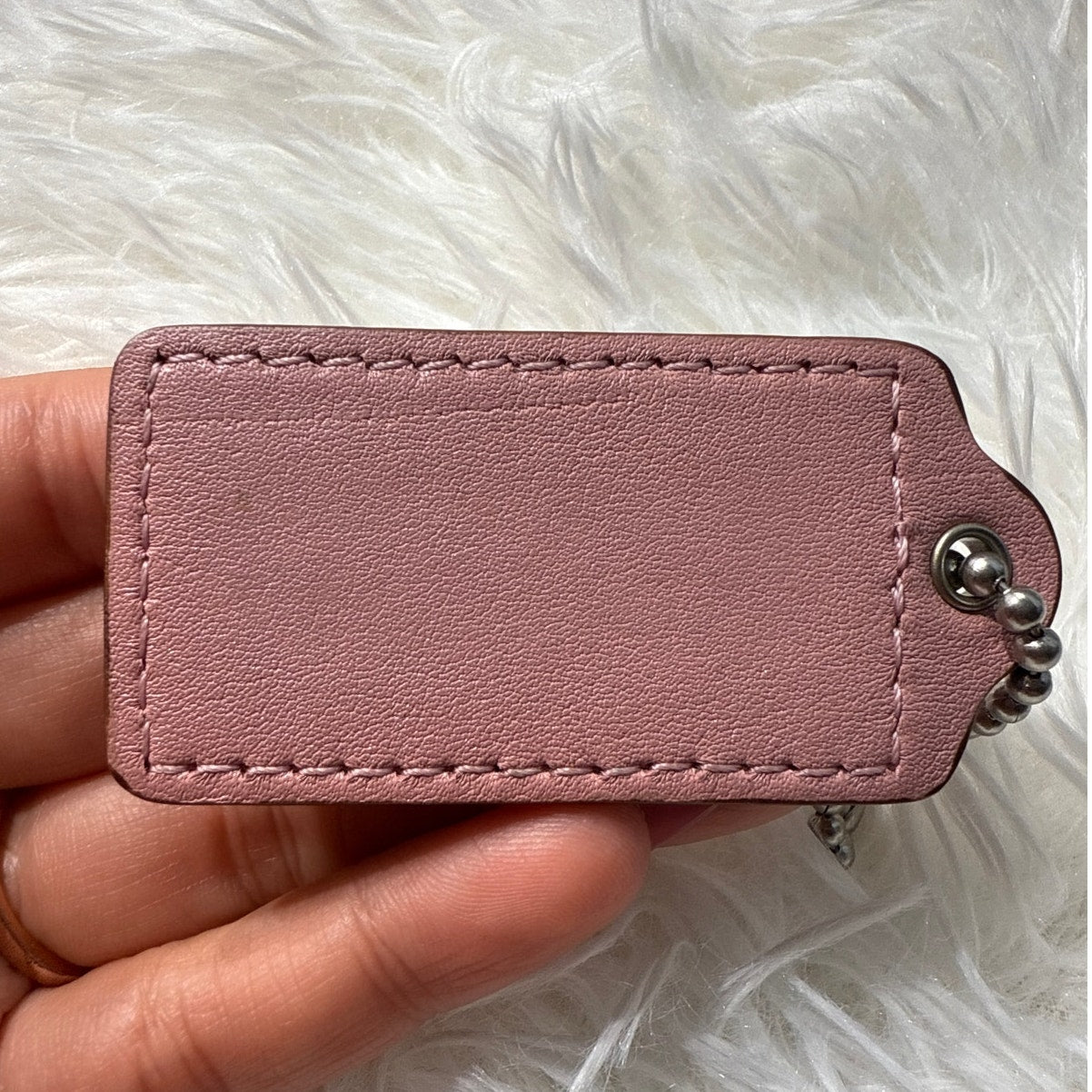 2” COACH Dust Rose Fob Bag Charm Hang tag Hangtag