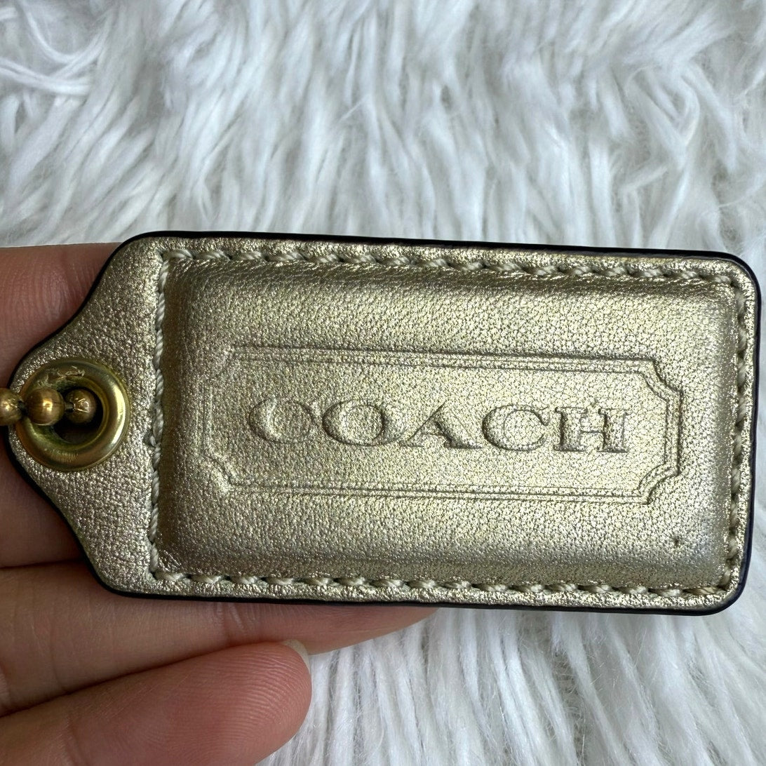 2" COACH Gold Fob Bag Charm Hang tag Hangtag