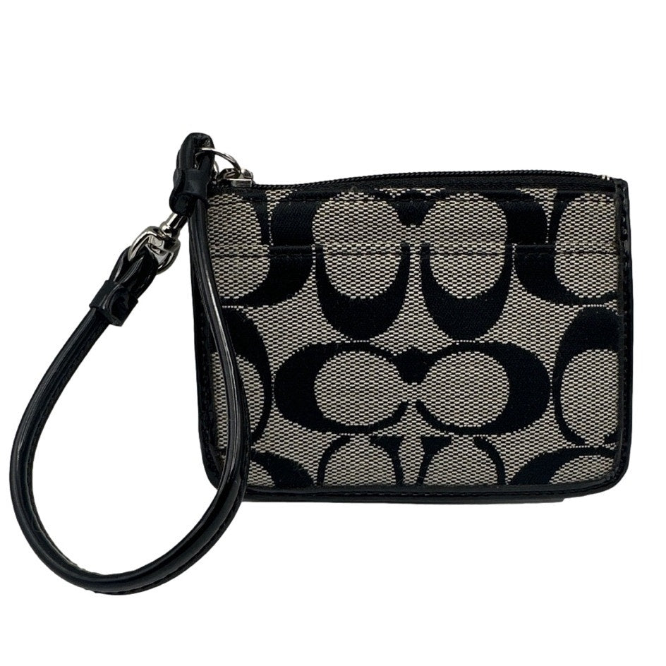 COACH Black and Gray Signature Canvas Card holder / Wristlet