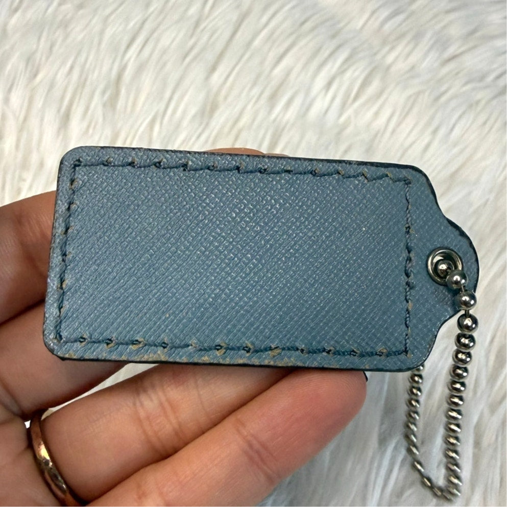 2" COACH Blue Fob Bag Charm Hang tag Hangtag