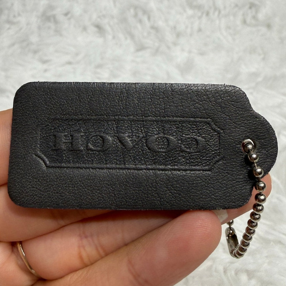2" Vintage COACH Grey Fob Bag Charm Hang tag Hangtag